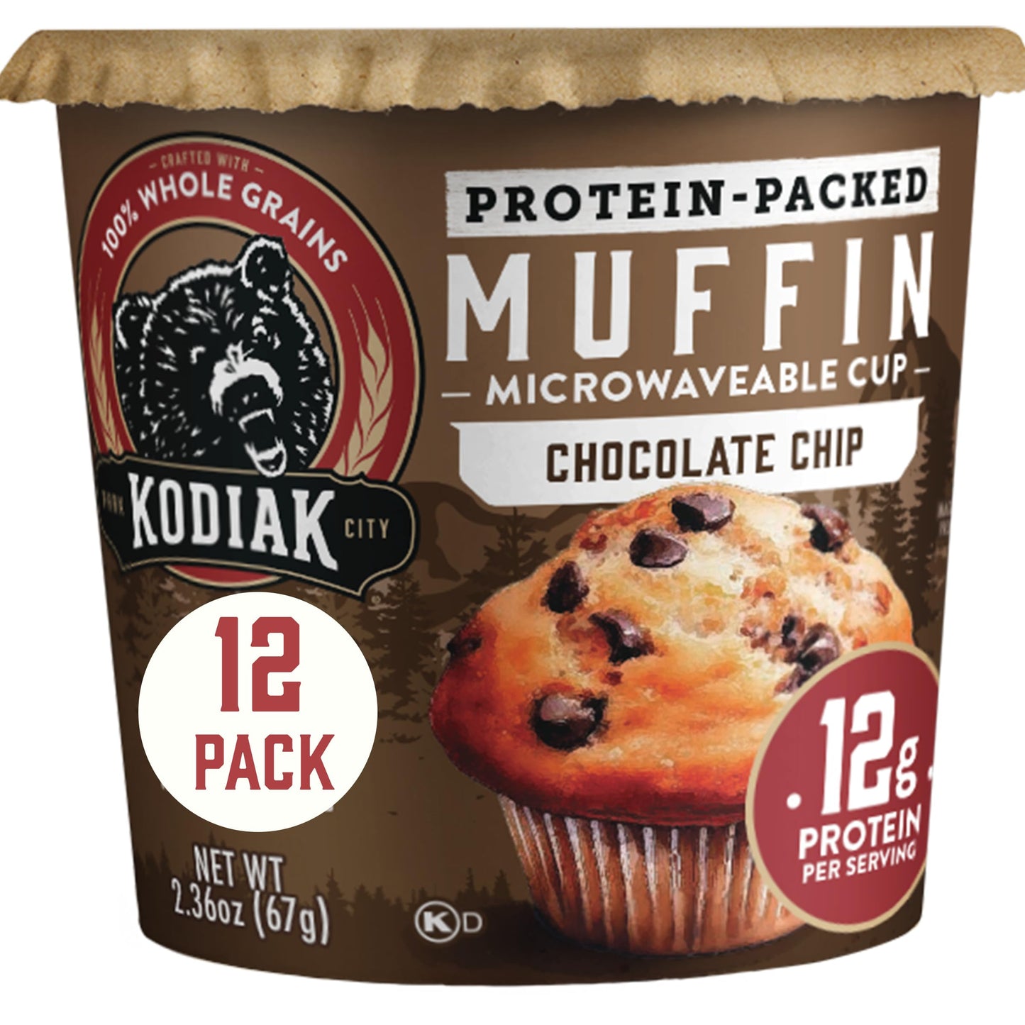 Kodiak Cakes Minute Muffins, Mountain Blueberry, 2.29 Ounce (Pack of 12) (Packaging May Vary)