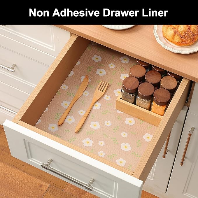 Cooyes Shelf Liner – Premium Non-Adhesive Cabinet & Drawer Liner for Kitchen – Waterproof Shelf Paper with Modern Pattern – Durable EVA Cabinet Mat – Easy to Cut （12" W x 240" L）