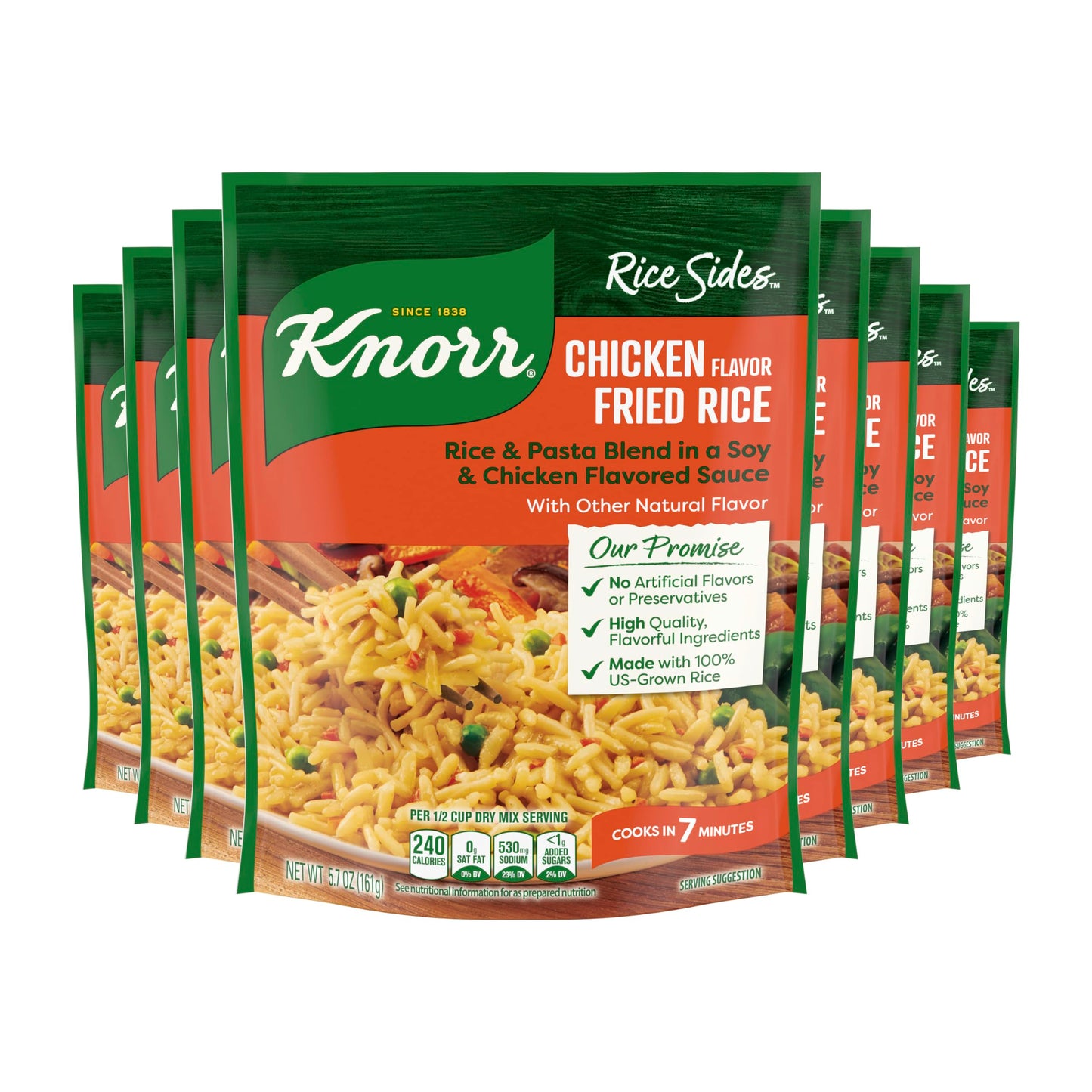 Knorr Chicken Fried Rice Sides 5.7 oz, Quick Easy Meal, Side Dish, 8PK