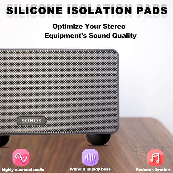 1.25" Silicone Hemisphere Bumpers Isolation Feet Rubber Non-Skid Speaker Pads