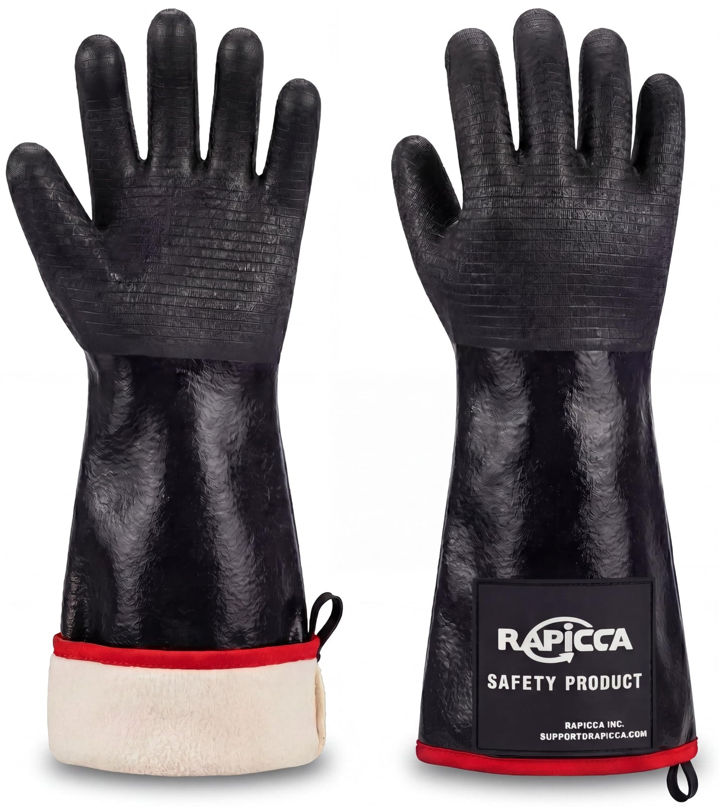 RAPICCA BBQ Grill Gloves, 932°F Heat Resistant Neoprene, 14 in XL