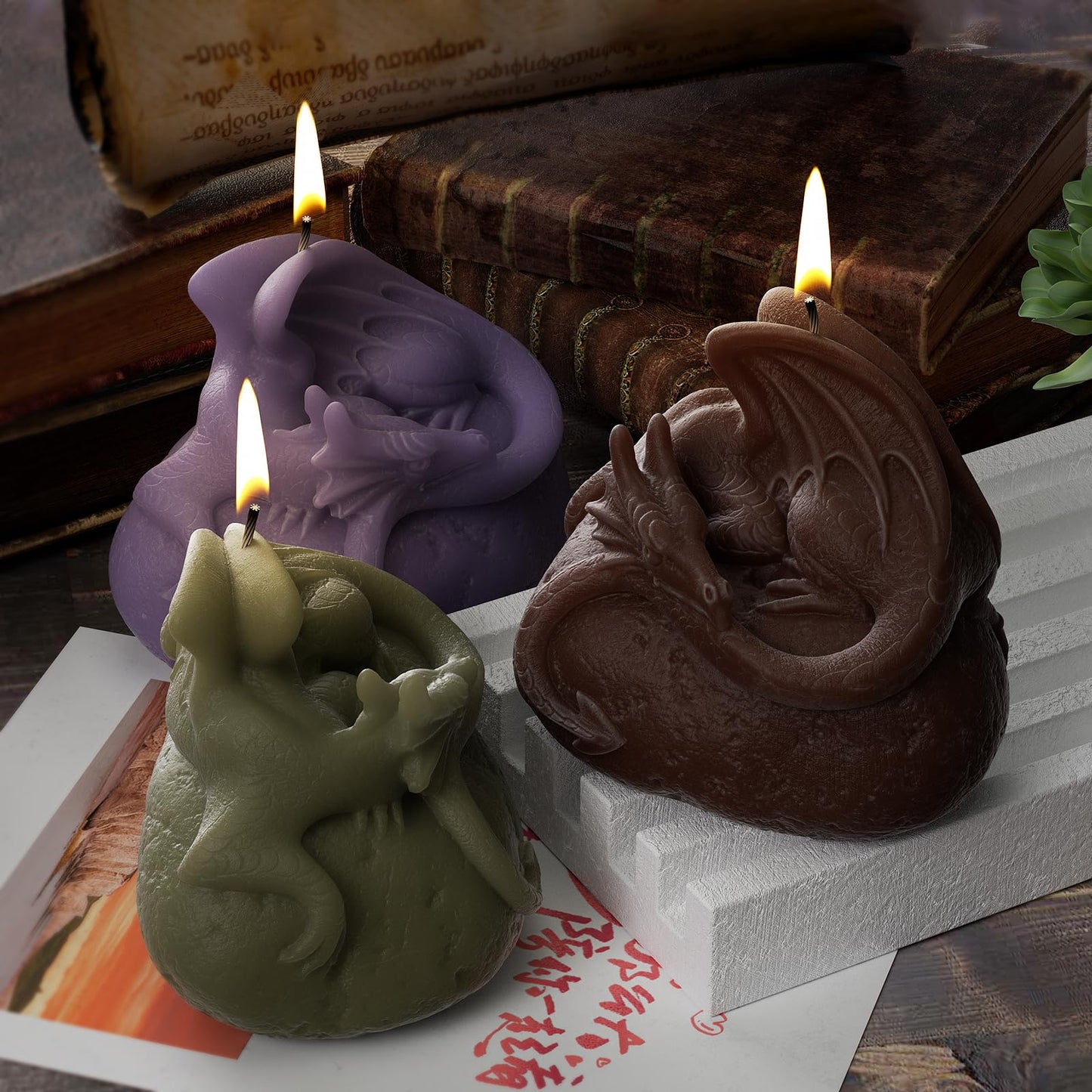 8 Pack Large Flower Succulent Candle Mold Resin Casting Silicone Molds for Home Decor & Candle Making Wave Spiral Mold