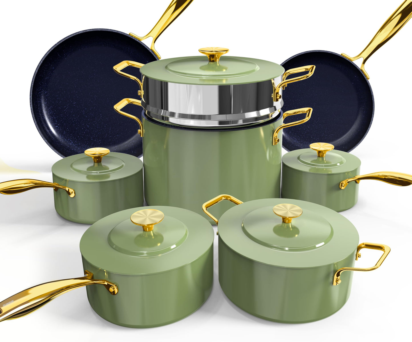 Nuwave Lux 13pc Forged Lightweight Nonstick Ceramic Cookware Set, PFAS-Free