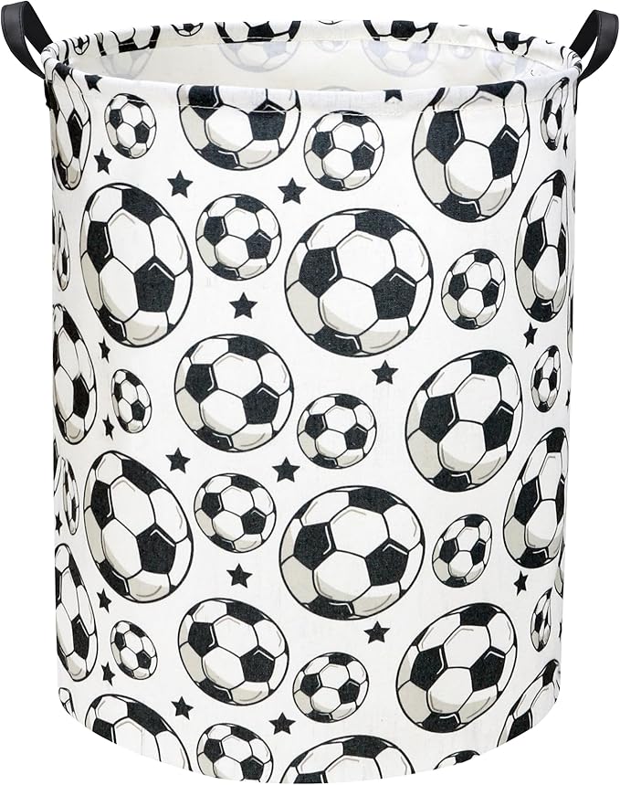 HIYAGON Kids Laundry hamper Baby Hamper for Nursery Boy and Girl Hamper Cute Kids Toys Storage Bin Organizer Soccer Room Decor for Home(Soccer)