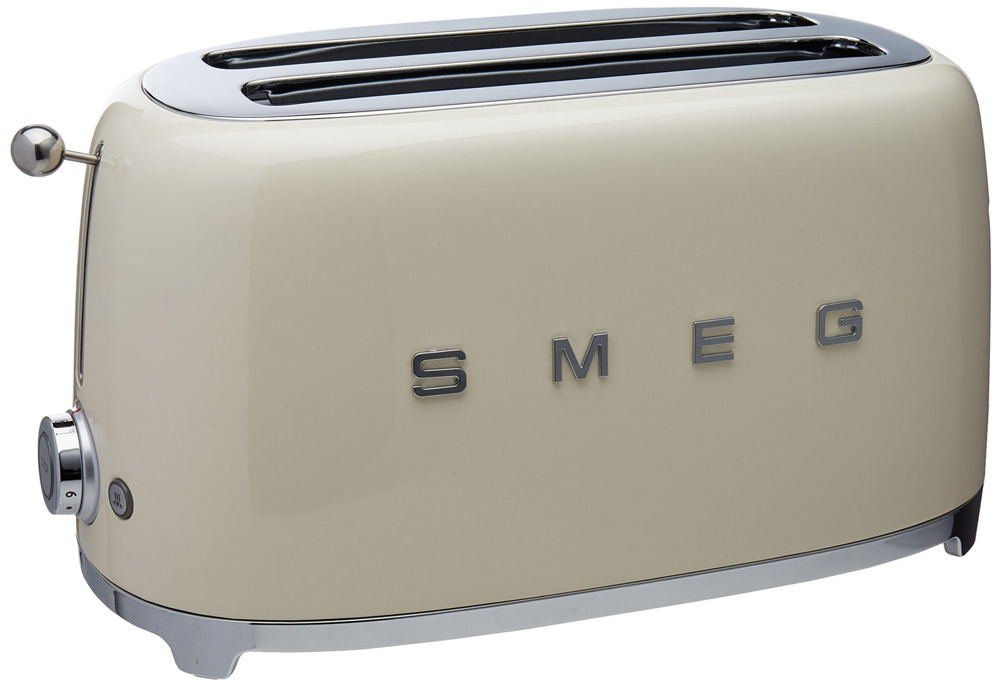 SMEG 2 Slice Toaster with 6 Presets and Defrost Function and Removable Crumb Tray TSF01RDUS, RED