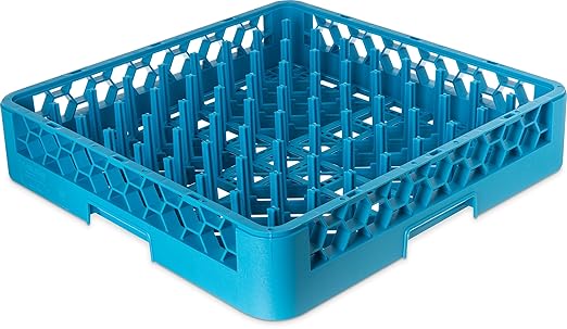 Carlisle FoodService Products OptiClean Peg Dish Racks with Extra Tall 2.94" Pegs – Peg Dish Racks for Charger Plates, Pasta Bowls, Large Platters, Blue, (Pack of 6)