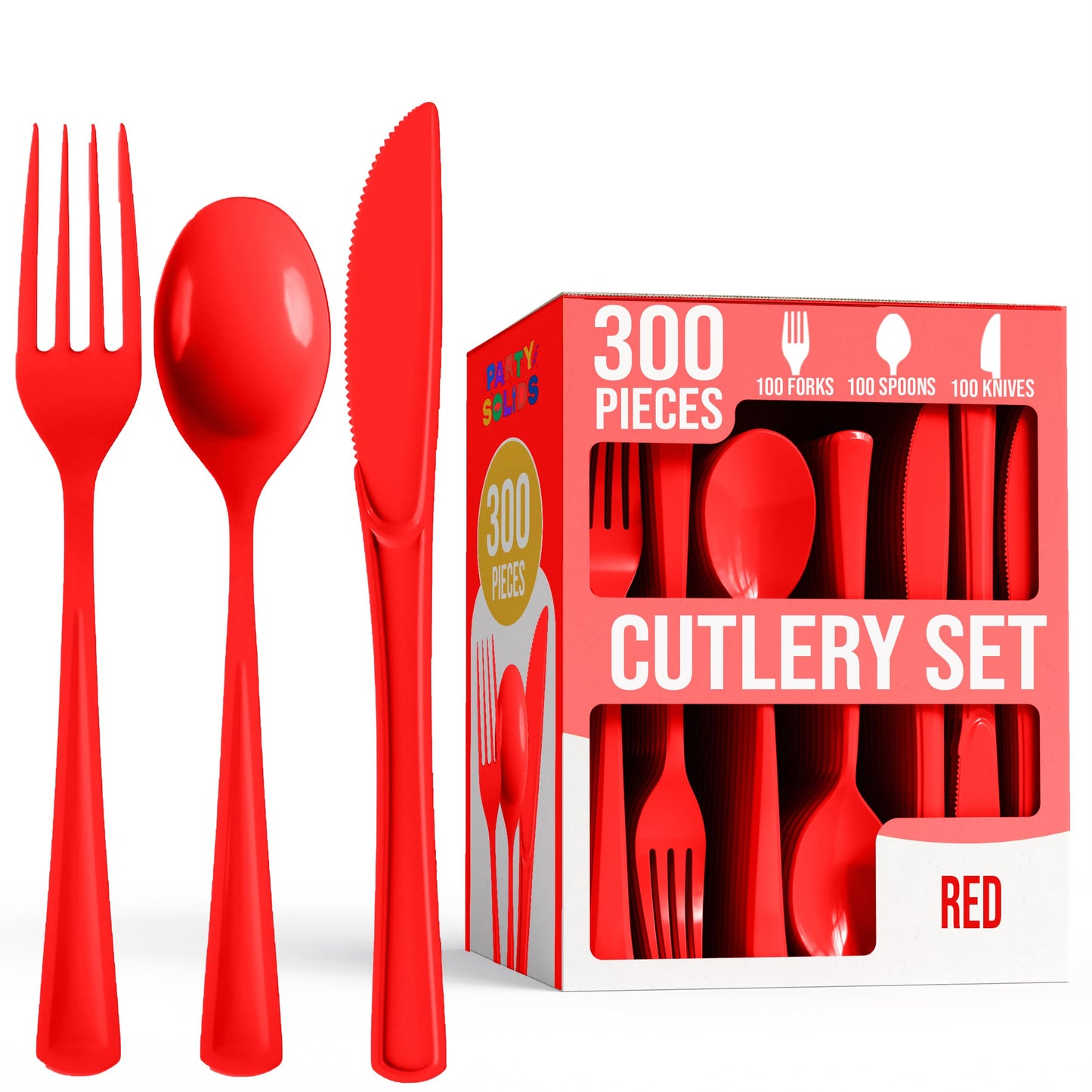 Party Solids Dark Blue Plastic Silverware 300 Pcs Dark Blue Cutlery Set