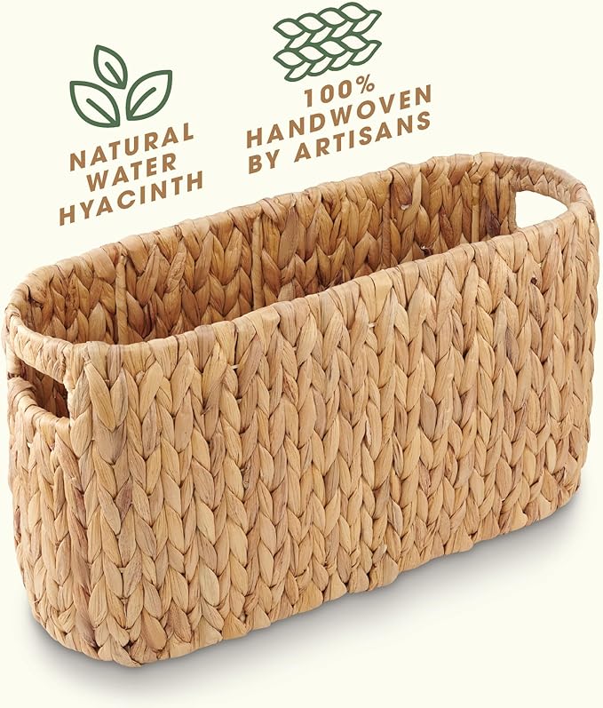 Toilet Paper Storage Basket, Toilet Paper Holder with Storage for Up to 8 Rolls, Coastal Bathroom Decor, Rattan Bathroom Accessories