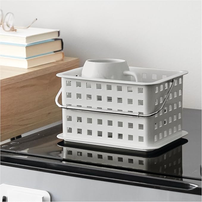 iDesign Plastic Handle-Portable Shower Caddy-Set of 3-Light Gray Basket