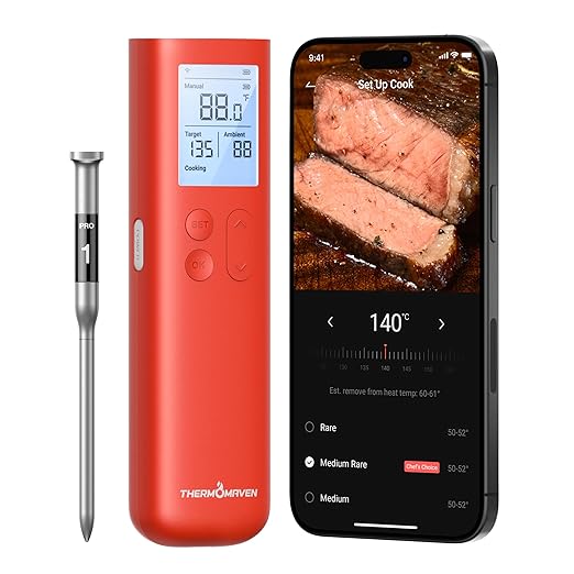 ThermoMaven Sub-1G Smart Wireless Meat Thermometer with Standalone Base