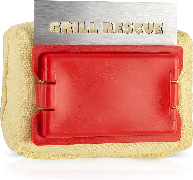 Grill Rescue BBQ Replaceable Scraper Cleaning Head, Bristle Free - Durable and Unique Scraper Tools for Cast Iron or Stainless-Steel Grates, Barbecue Cleaner (Non-Scraper Brush)