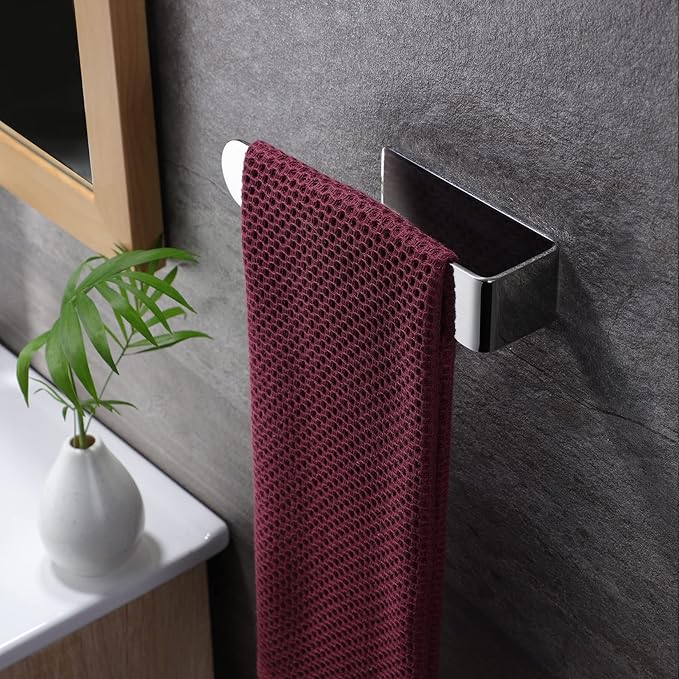 Taozun Hand Towel Holder - Adhesive Hand Towel Bar Open Towel Ring Polished Towel Rack for Bathroom Kitchen, SUS 304 Stainless Steel