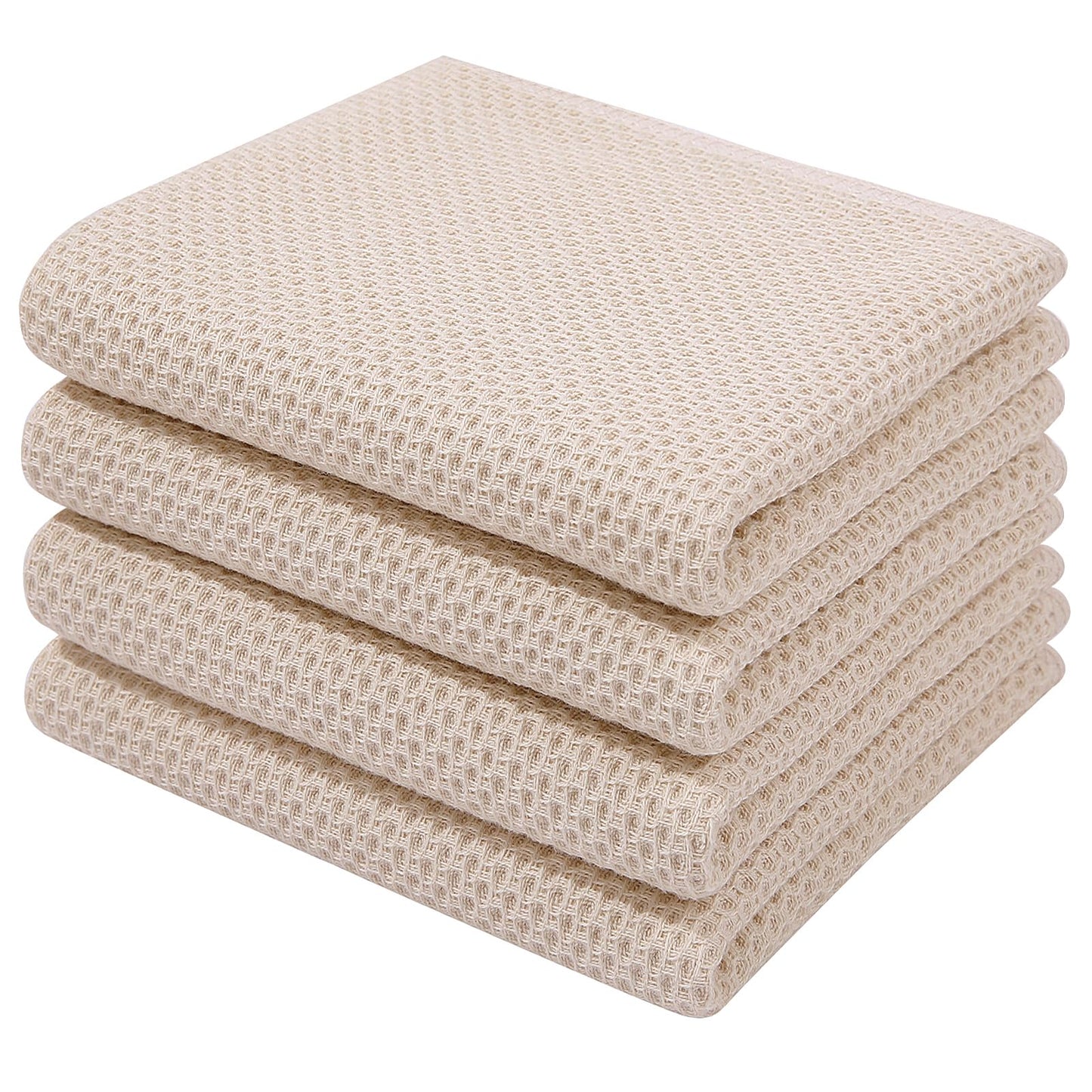 Homaxy 100% Cotton Waffle Weave Kitchen Dish Cloths, Ultra Soft Absorbent Quick Drying Dish Towels, 12 x 12 Inches — 13 x 28 - 12 Pack — 13 x 28 - 4 Pack