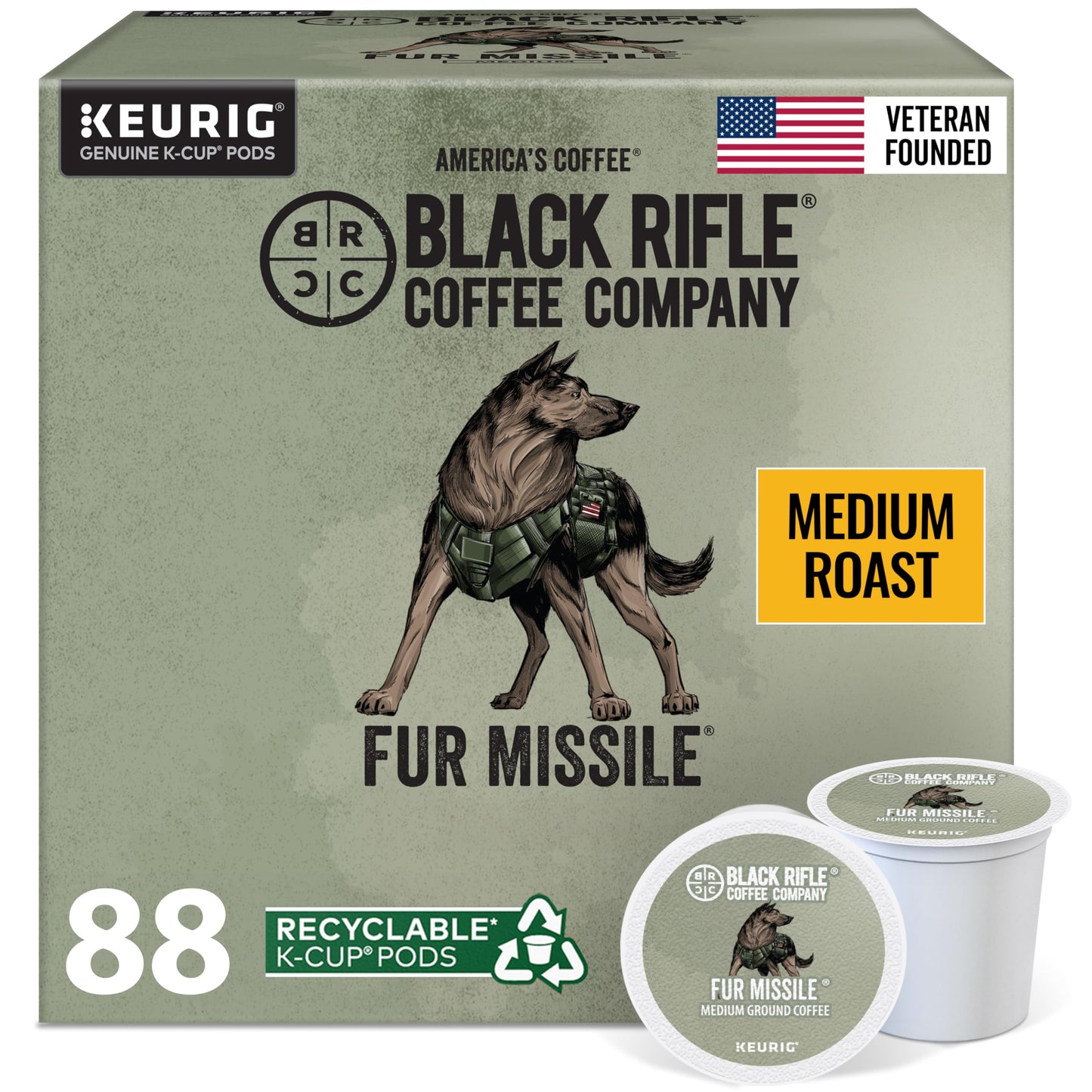 Black Rifle Coffee Medium Roast K Cup Coffee Vanilla Bomb 12 Count
