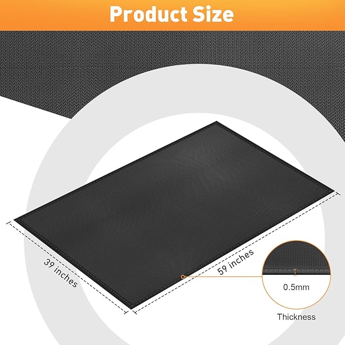 kanhiro Grill Mats for Outdoor Grill 59x39 Inch Fireproof Double-Sided Grill Matt and Deck Protector, Oil-Proof Waterproof BBQ, Grill Pad for Patio, Floor, Lawn Protection