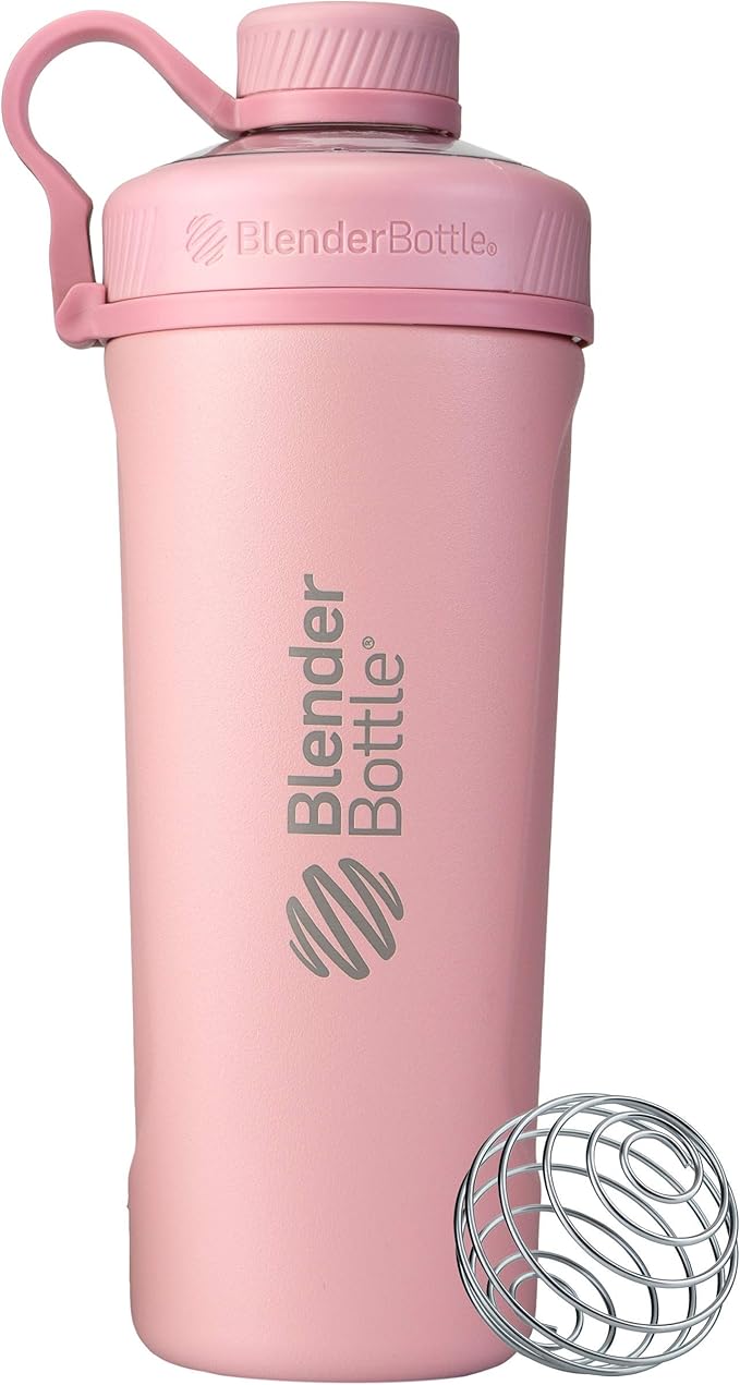 BlenderBottle Radian Stainless Steel Shaker Bottle 26 oz Rose Pink