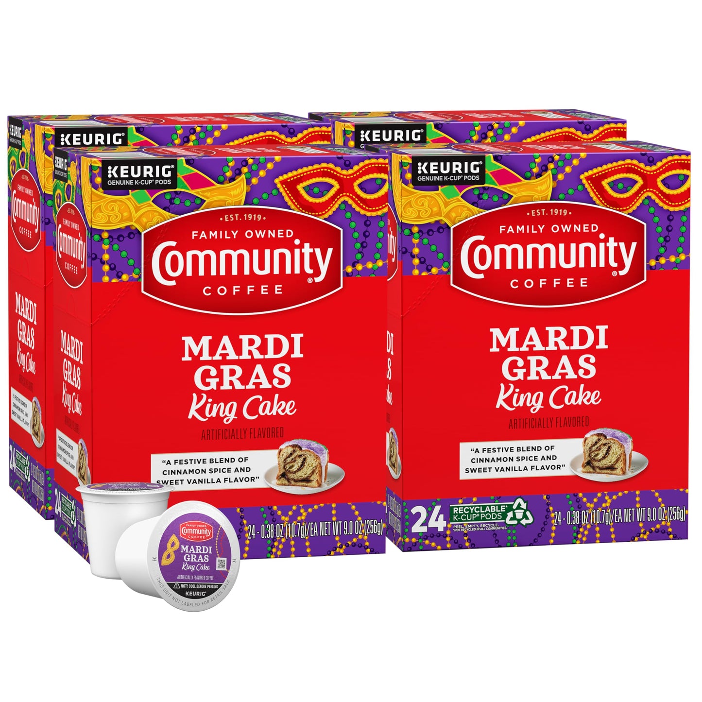 Community Coffee Grandma's Sugar Cookie Keurig K-Cup Pods, Limited Edition Holiday Flavor, Natural Ingredients, 10 Count (Pack of 6)