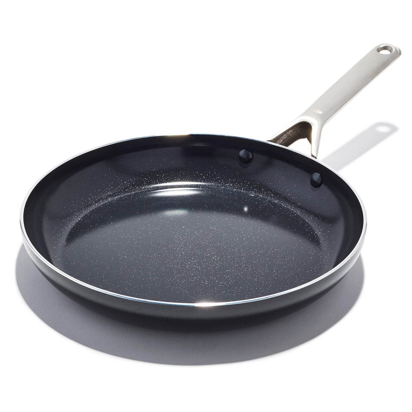 OXO Agility 10" Nonstick Frying Pan Skillet, Ceramic PFAS-Free Nontoxic Cookware, Induction Suitable, Compatible on All Cooktops, Dishwasher & Oven Safe, Stainless Steel Handle, Black