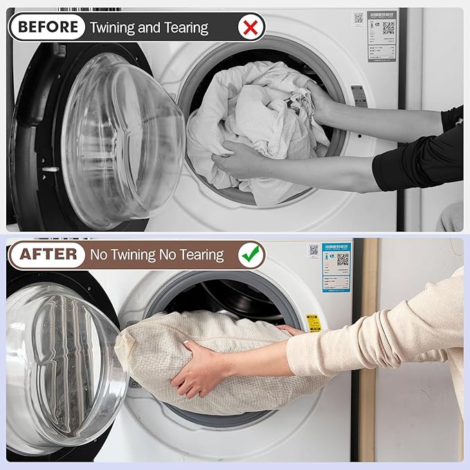 100% Pure Cotton Mesh Laundry Bags, Premium Soft, No Dye, Natual,Set of 3(XXL)