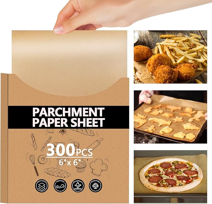 200PCS Thickened Parchment Paper Sheets, 9×13 In Heavy Duty Non-Toxic & Unbleached Parchment Baking Paper for Oven Cooking, Pastry Baking, BBQ Grilling, Catering, Kitchen Daily Use (White)