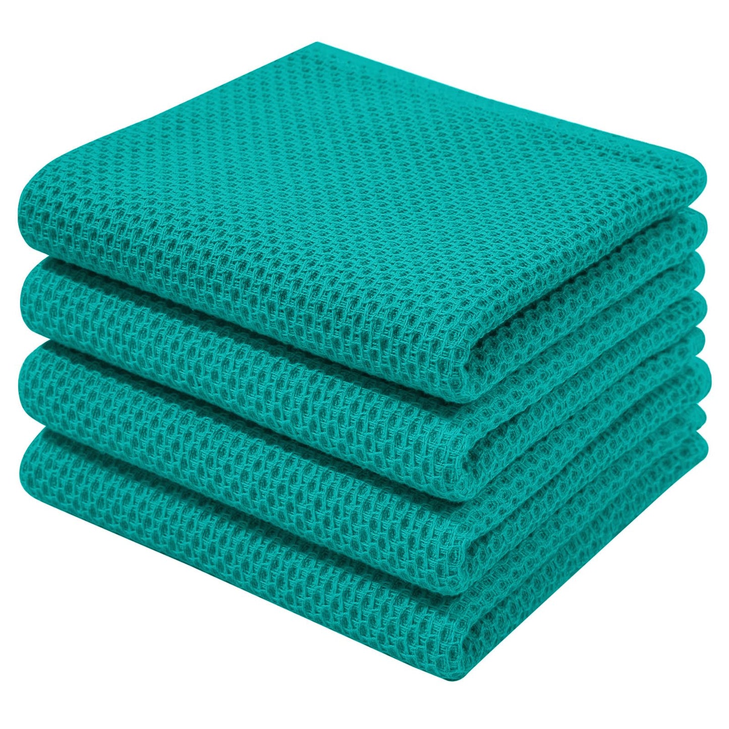 Homaxy 100% Cotton Waffle Weave Kitchen Dish Towels 4-Pack, Teal