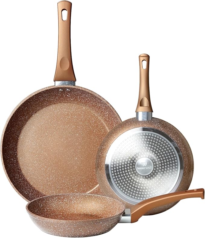 Innerwell Nonstick Ceramic Frying Pans Skillets Set 8"+9.5"+11"