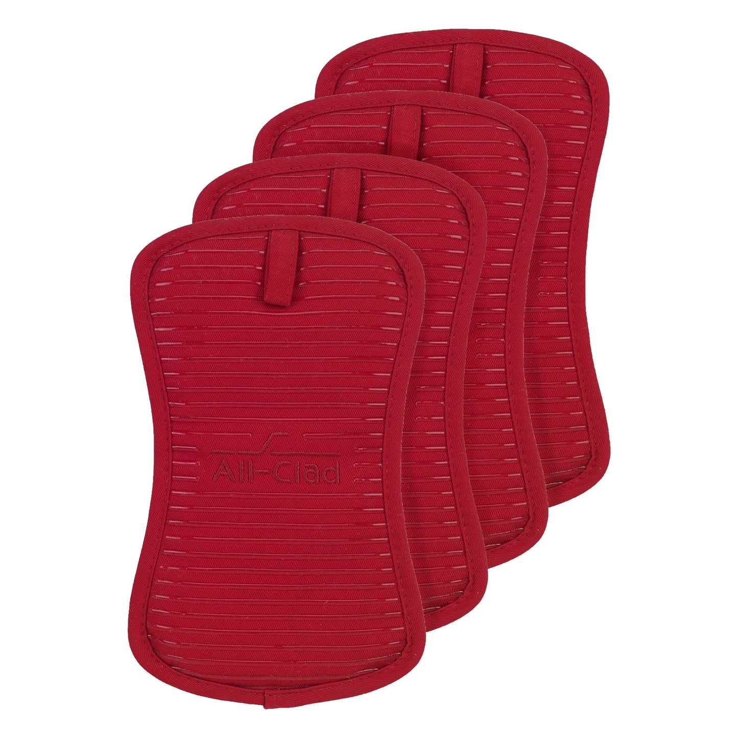 All-Clad Premium Pot Holder & Heating Pad, (1-Pack) Heat Resistant to 500 Degrees, 100% Cotton 10"x6.25" for Kitchen and Barbeque, Chili Red
