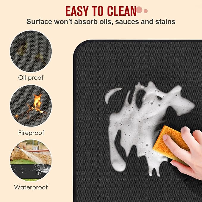 Himake 60×42 Inch Grill Mats for Outdoor Grill, Hearth Rugs for Fireplaces Fireproof, Gas and BBQ Grill Oil-Proof Water-Proof Protector for Decks, Patios，Grassand Indoor Grill