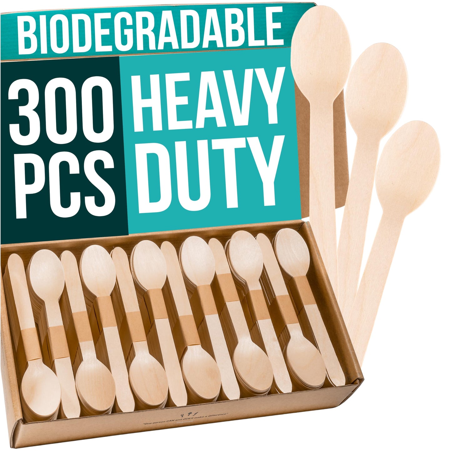 EarthClusive Disposable Wooden Cutlery Set - 300pcs