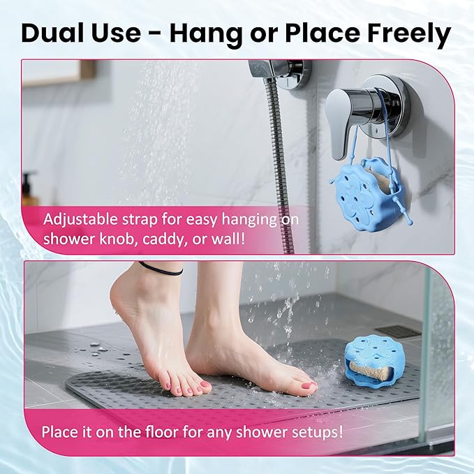 2 Packs Yellow&Blue Silicone Shower Steamer Tray/Holder, Durable Steamer Hanger, Long Lasting Shower Accessories, Aromatherapy Diffuser Containers, Bathroom Accessories for Bathroom Yoga Decor
