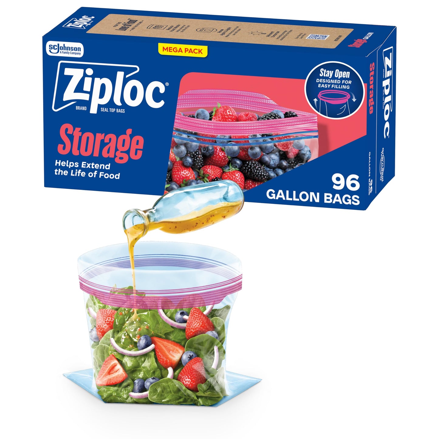 Ziploc Gallon Food Storage Bags, 162 Total Bags (81 Count, 2-Pack)
