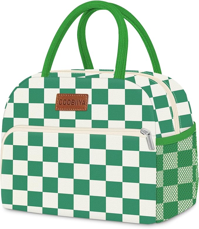 Coobiiya Lunch Bag Lunch Box for Women Men, Cute Lunch Tote Bags Insulated Reusable LunchBags Large Capacity Cooler Bag for Work Travel Picnic adults