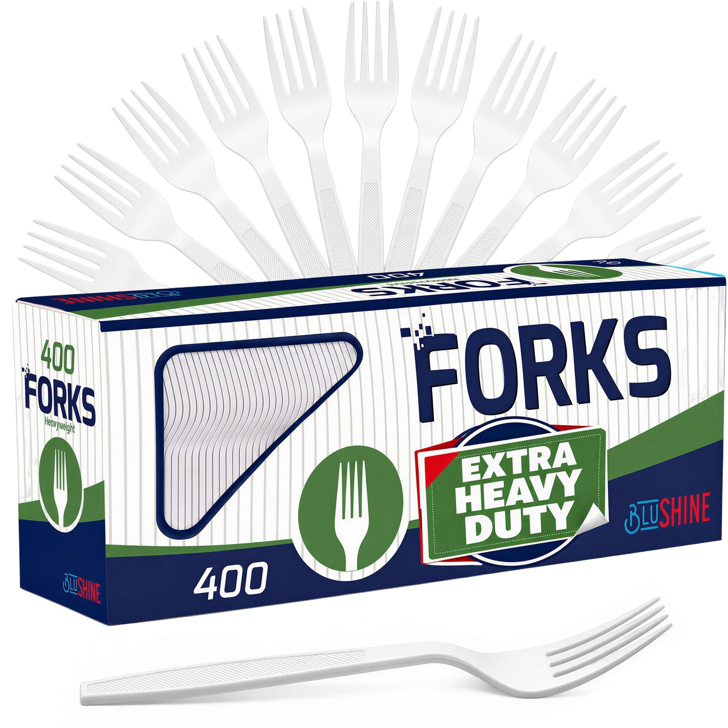 BluShine Extra Heavy Duty Plastic Soup Spoons, Disposable Bulk Utensils