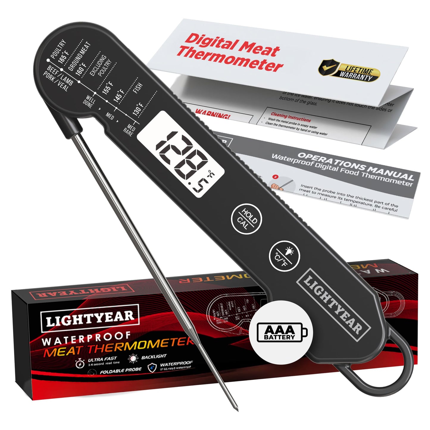 Lightyear Digital Meat Thermometer – Instant Read for Grilling