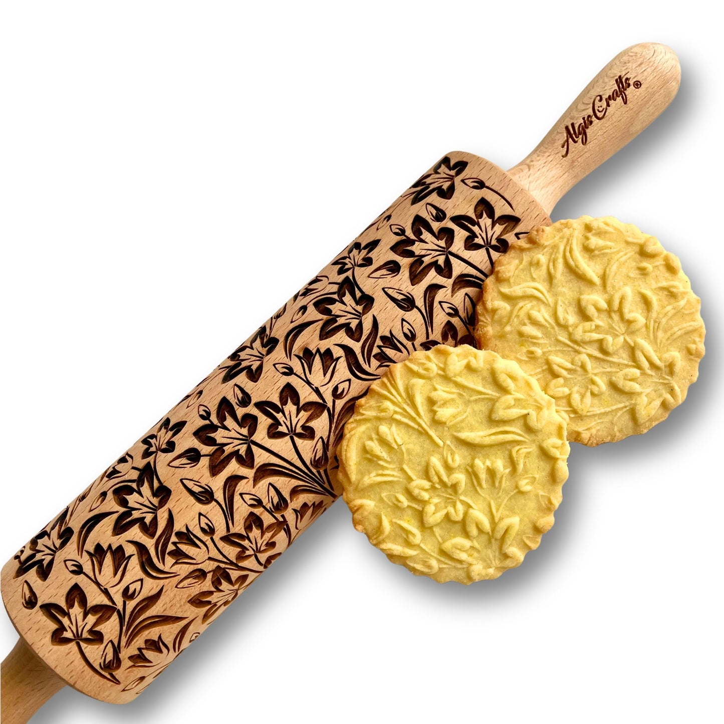 KALEIDOSCOPE ROLLING PIN LASER ENGRAVED for EMBOSSED COOKIES GIFT FOR FRIEND MOTHER BAKER