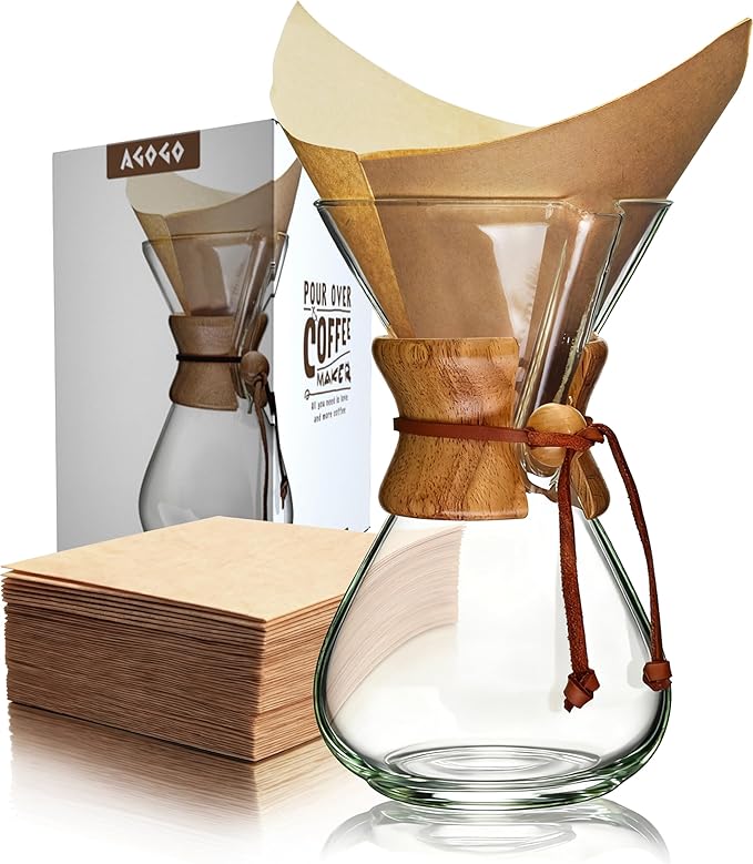 AGOGO Pour Over Coffee Maker Set, 40oz Classic Style, 304 Stainless Filter