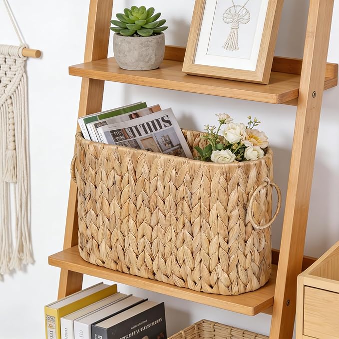Toilet Paper Storage Bin, Large Storage Basket with Handles, Bathroom Accessories Organizer, Decorative Book Storage
