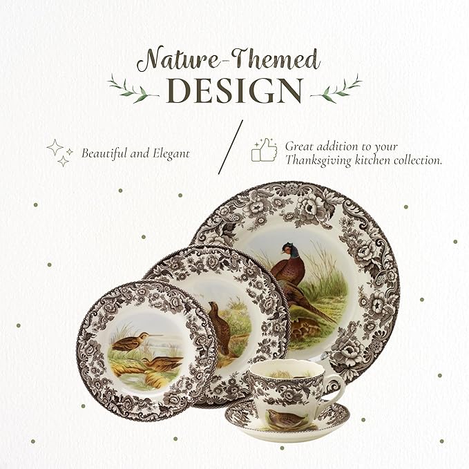 Spode Woodland 5 Piece Place Setting, Pheasant