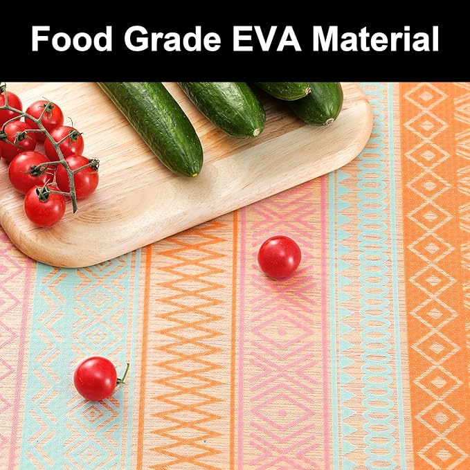 Cooyes Shelf Liners for Kitchen Cabinets Waterproof & Oil-Proof Kitchen Cupboard Mats Non-Slip Drawer Mats EVA Material Non Adhesive Fridge Liner for Shelves（11.8" W x 360" L）