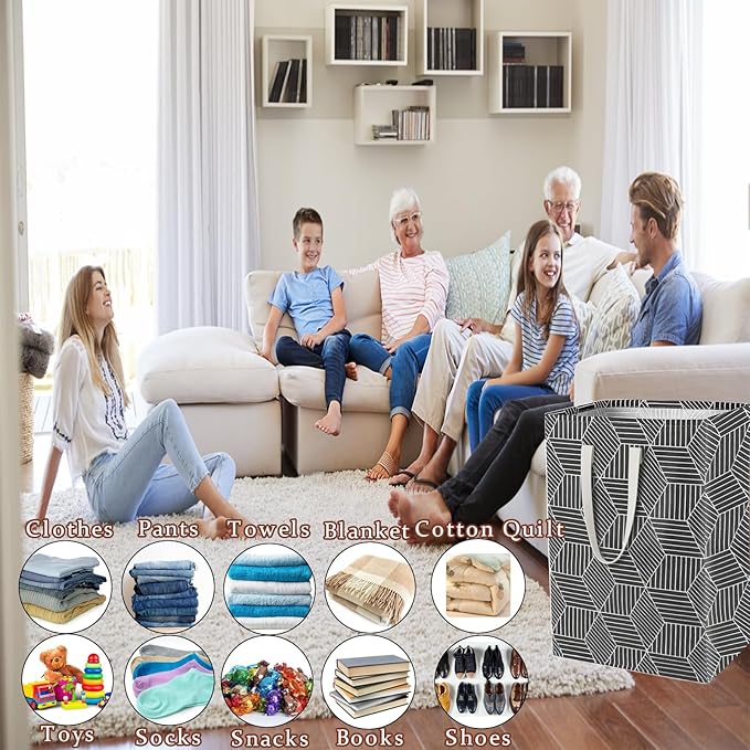 2 Pack Waterproof Laundry Hamper 150L Collapsible Laundry Basket Extended Cotton Handle Laundry Bag Large Clothes Storage Toy Organization for Bathroom Bedroom Laundryroom College Dorms