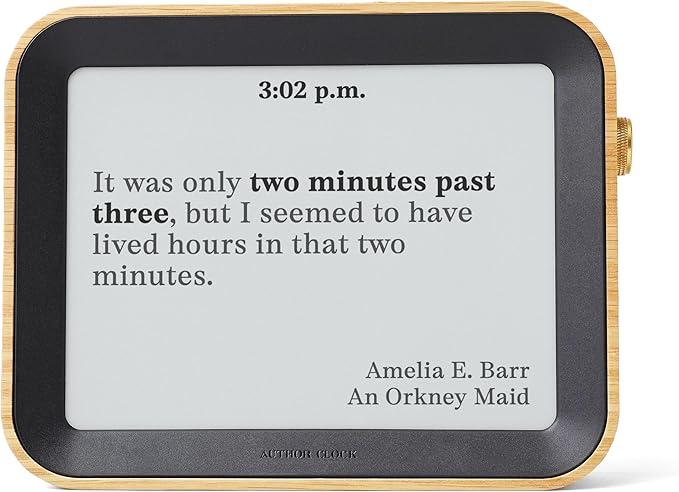 Author Clock – Literary Clock that Tells Time Using Book Quotes | Unique Gift for Book Lovers | New Quote Every Minute | Vol 2, Large
