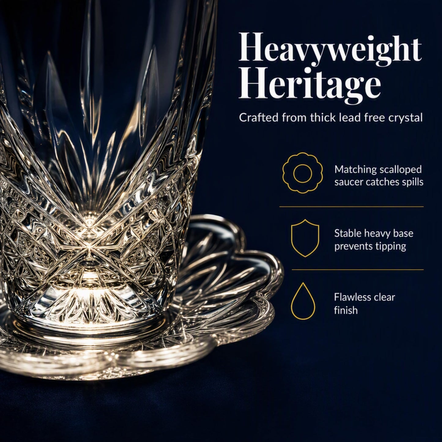 Godinger Kiddush Cup and Plate Set, Crystal Glass Kiddush Cup - Dublin Collection