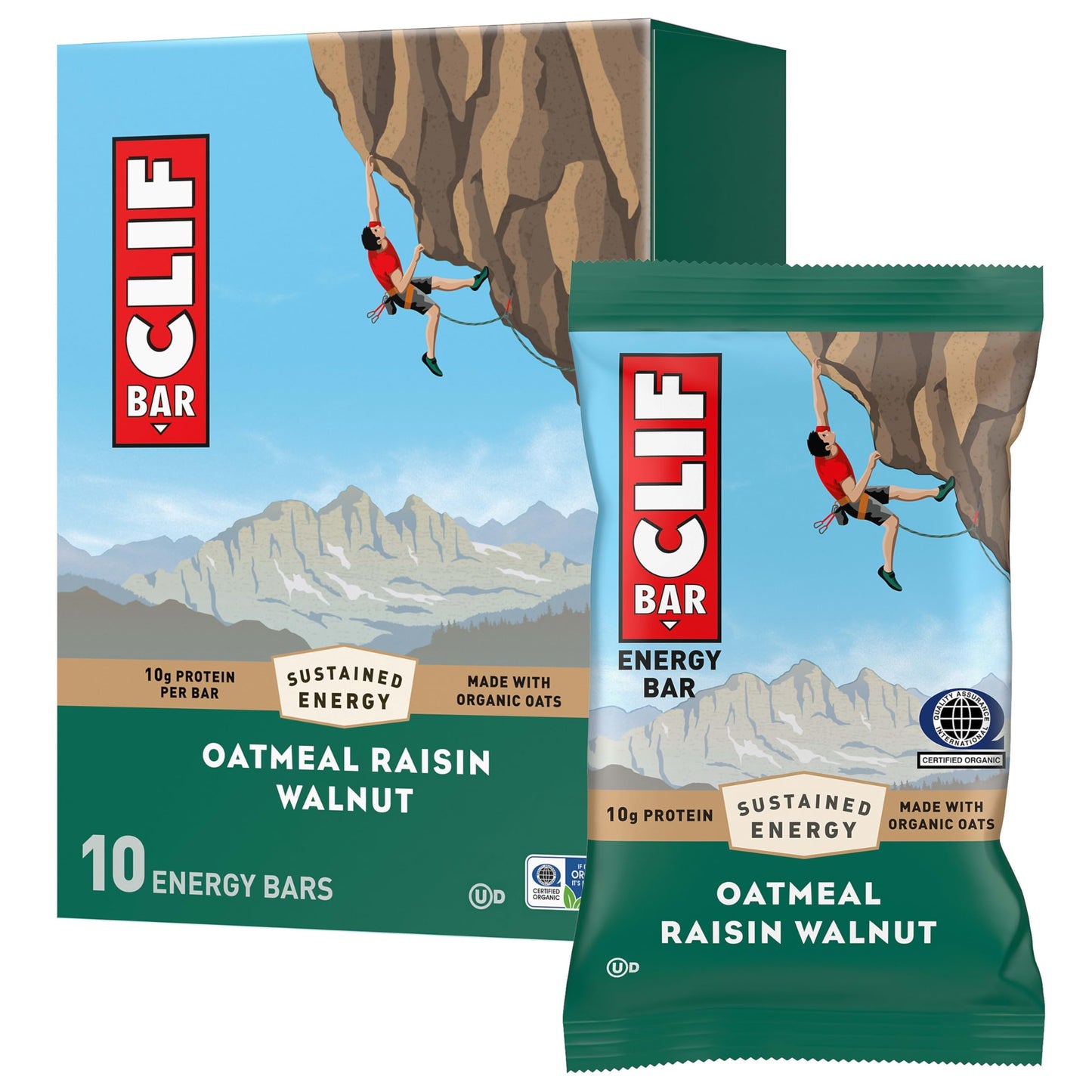CLIF BAR Protein Energy Bars, Oatmeal Raisin Walnut, 10ct
