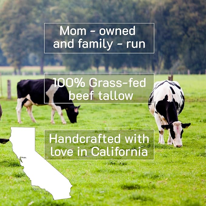 100% Grass Fed Beef Tallow Whipped Moisturizer – With Organic Lavender Oil and Olive Oil – Natural Skincare Rich in Vitamins A D E K – Soothing Hydration for Face Body Sensitive Skin and Eczema, 2 oz