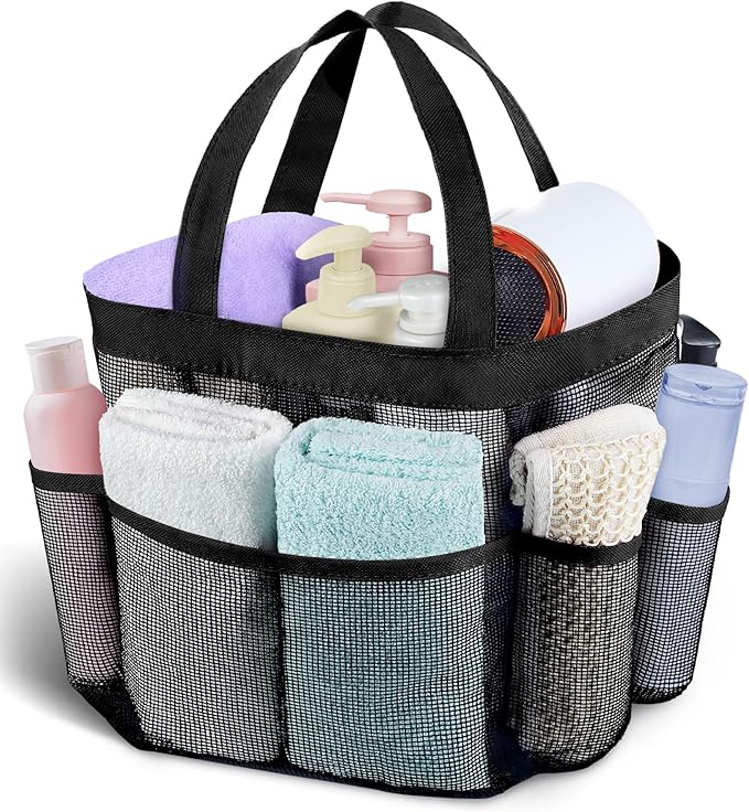 Attmu Mesh Shower Caddy Portable, Quick Dry Hanging Shower Tote Bag for College Dorm Room Essentials, Large Capacity Shower Caddy Dorm for Bathroom Gym Swimming