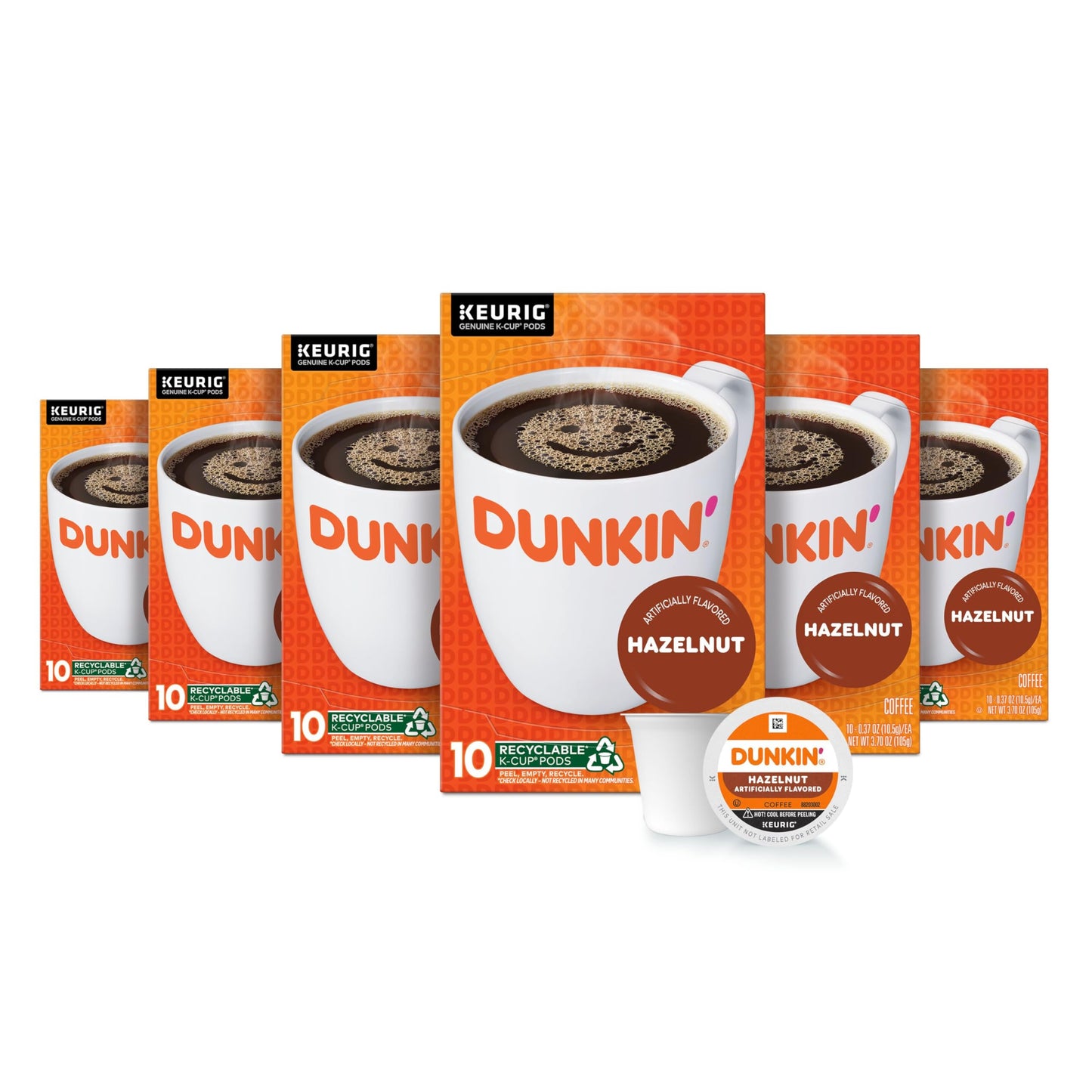 Dunkin’ Hazelnut Artificially Flavored Coffee, Keurig K-Cup Pods, 10 Count