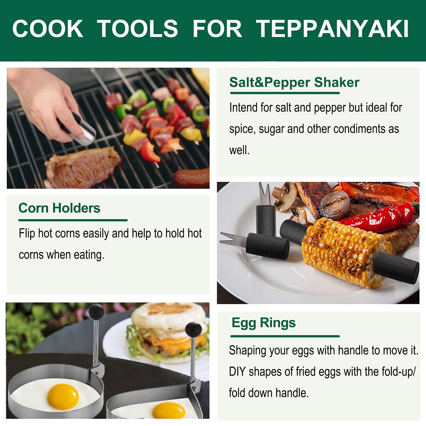 Grilljoy 46PC Griddle Tool Set – Stainless Steel Spatula Kit