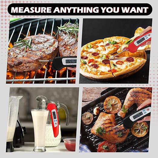 Copkim 20 Pcs Digital Meat Thermometer Foldable Waterproof Kitchen Instant Read Cooking Grill Food Thermometer with Magnet Digital Food Probe for Cooking Kitchen Beef Accessories Gadgets