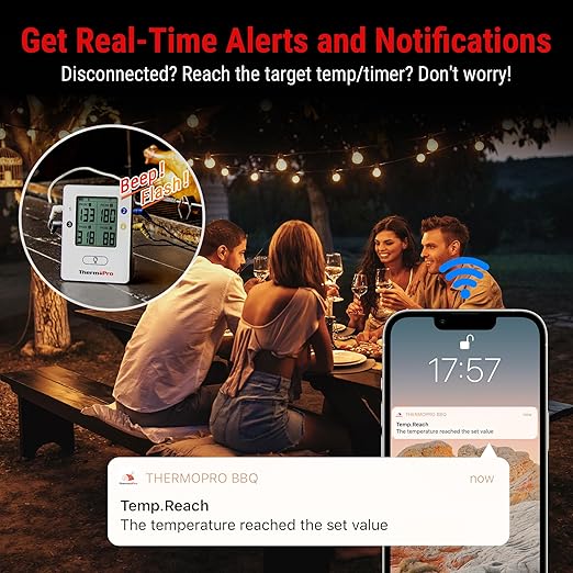 TempPro TempSync 650ft Bluetooth Meat Thermometer for Cooking with 4 Probes