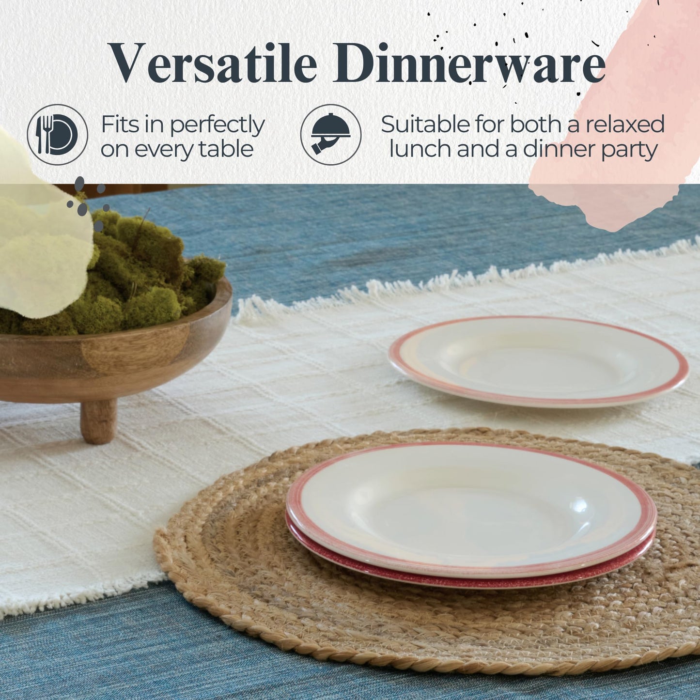 Portmeirion Potter's Mist Dinner Plate - Blue, Set of 4